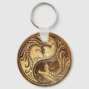 Porte-clés Stone Yin Yang Dragons