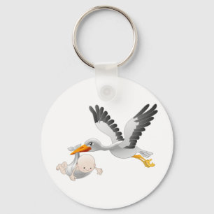 Porte-clés stork and baby