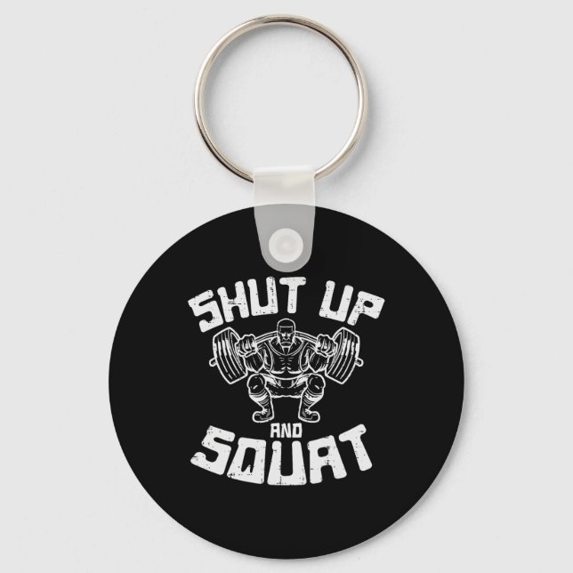 Porte-clés Stout d'entraînement Squat Funny Gym Powerlift Jou (Recto)