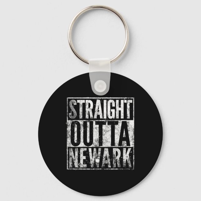 Porte-clés Straight Outta Newark New Jersey Distressed Effect (Recto)