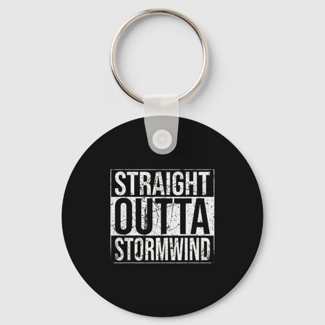 Porte-clés Straight Outta Wind Funny Wow Alliance Gamer Vinta (Recto)
