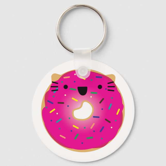 Porte-clés Strawberry Cat Donut Keychain (Recto)