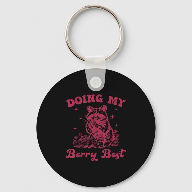 Porte-clés Strawberry Motivation Cute Berry Lover  (Recto)