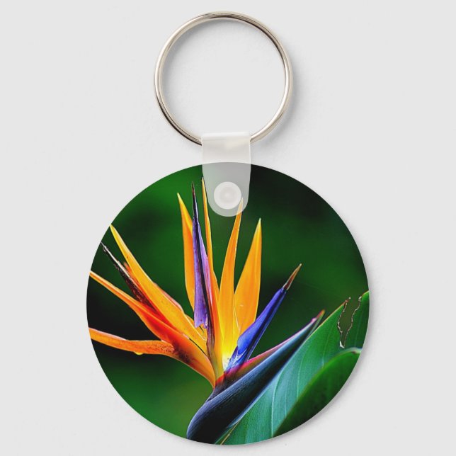Porte-clés Strelitzia. Oiseau de fleur de paradis. (Recto)