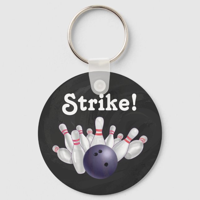 Porte-clés Strike! Purple Bowling Ball with Pins Key Chain (Recto)