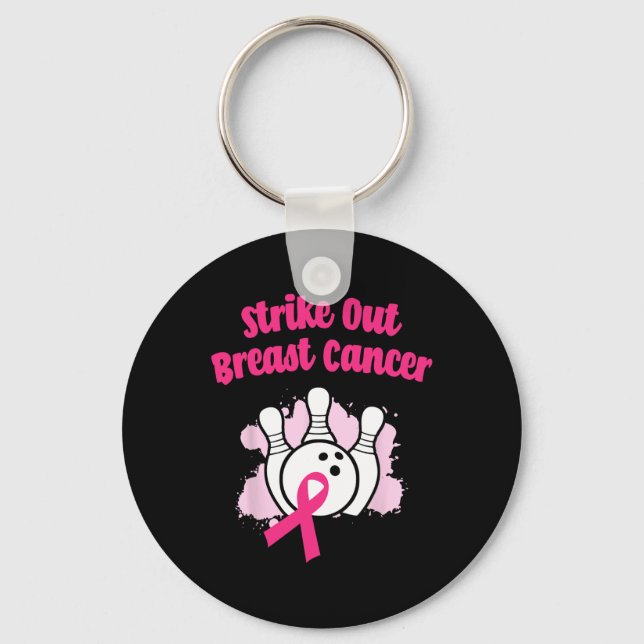 Porte-clés Striout Breast Cancer Bowling Ruban rose (Recto)