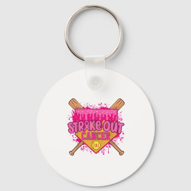 Porte-clés Striout Breast Cancer Guerrier Softball Drip Hom (Recto)