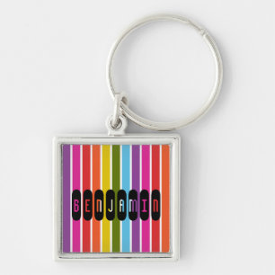 Porte-clés Stripes arc-en-ciel personnalisées