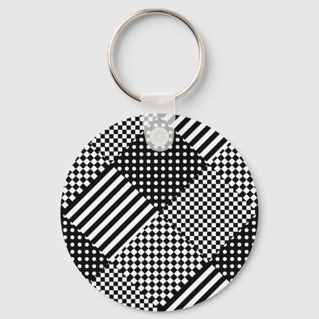 Porte-clés Stripes Check Harlequin Pois Conception mixte (Recto)