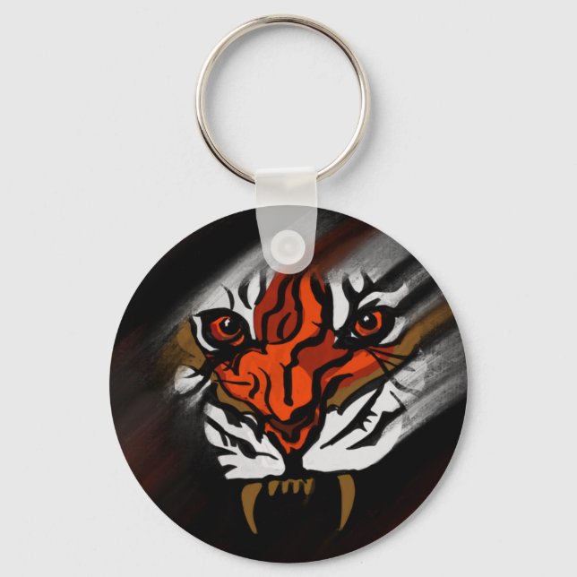 PORTE-CLÉS STRIPES ORANGE ET NOIR (Recto)