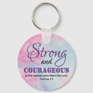Porte-clés STRONG COURAGEOUS WOMAN Inspirational Christian
