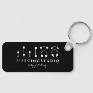 Porte-clés Studio de tatouage piercing élégant noir