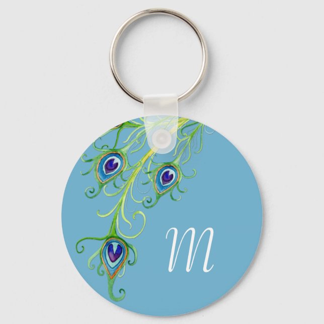 Porte-clés Style Art Déco Nouveau Peacock Feathryl (Recto)