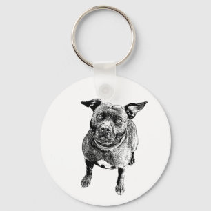 Porte-clés Style art Staffordshire Bull Terrier