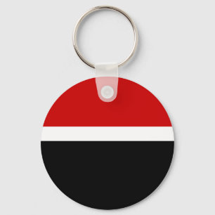 Porte-clés Style de bloc de couleur noir rouge