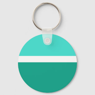 Porte-clés Style de bloc de couleur Turquoise blanc turquoise