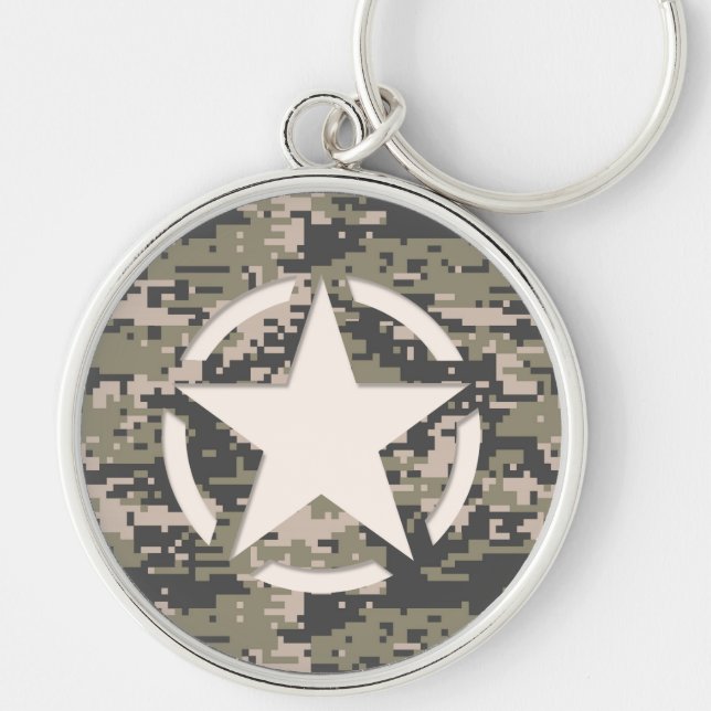 Porte-clés Style de décoration de la balise Etoile camouflage (Devant)
