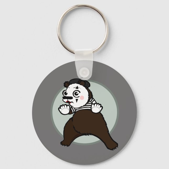 PORTE-CLÉS STYLE DE DESSIN GRIZZLY PORTER MIME ROUND PORTE -  (Recto)