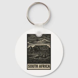 Porte-clés Style de linogravure sud-africain