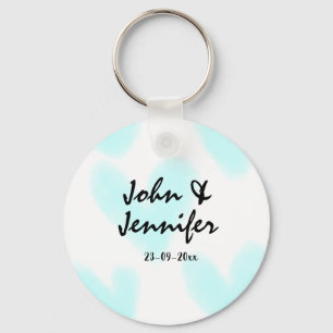 Porte-clés style de texte minimal simple blanc mariage cœur b
