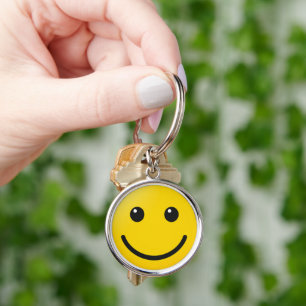 Porte-clés Style d'émoji personnalisé Visage jaune Premium Ro