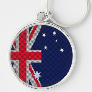 Porte-clés Style fibre de carbone pour Drapeau australien