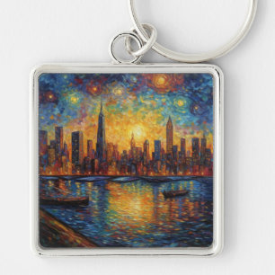 Porte-clés Style New York City Skyline van Gogh