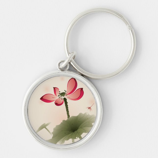 Porte-clés Style oriental Lotus (Devant)