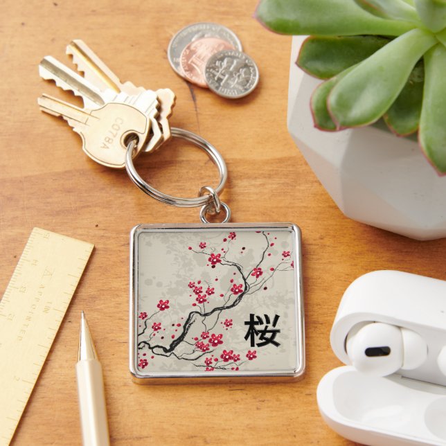Porte-clés Style oriental Sakura Cherry Blossom Art (Bureau)