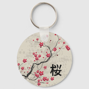 Porte-clés Style oriental Sakura Cherry Blossom Art