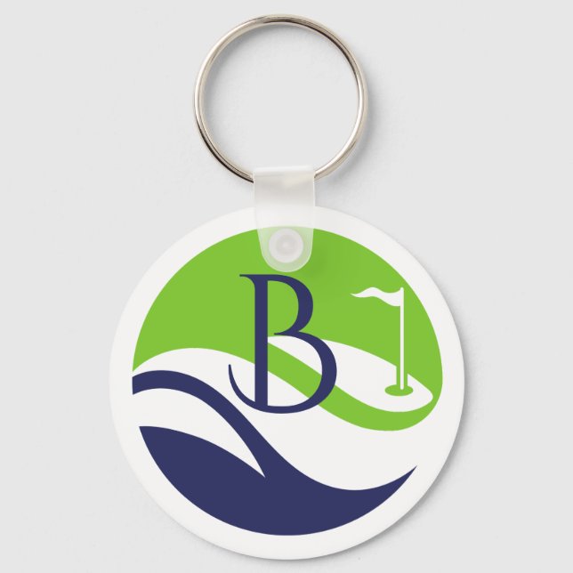 Porte-clés Stylish Green Navy Monogram Fairway Father's Day (Recto)
