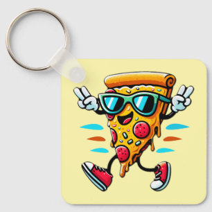 Porte-clés Stylish savoureux pizza slice caractère ajoute de 