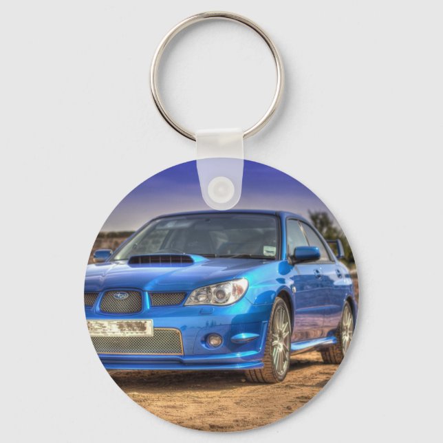 Porte-clés Subaru Impreza STi "Hawkeye" en bleu (Recto)