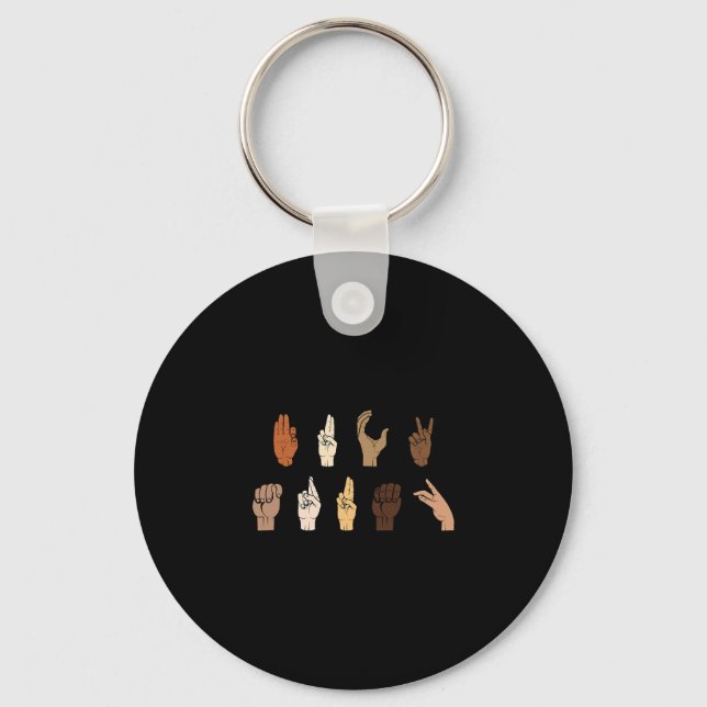 Porte-clés Subtle Anti-trump Blm Asl Sign Language  (Recto)