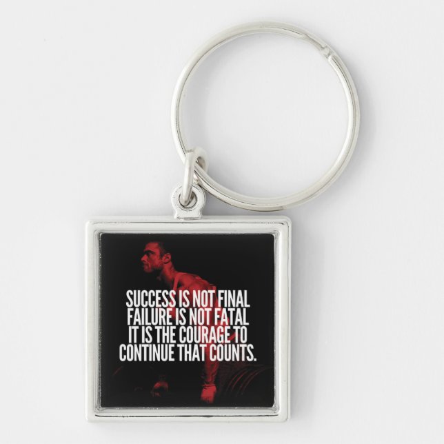 Porte-clés Succès, échec et courage. Motivation de l'entraîne (Devant)