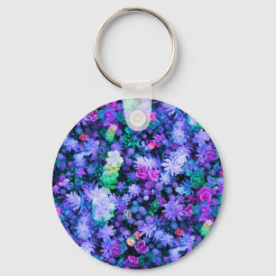 Porte-clés Succulents floraux roses et pourpres Girly