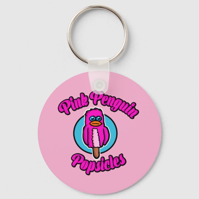 Porte-clés Sucette glacée Pingouin Rose (Recto)