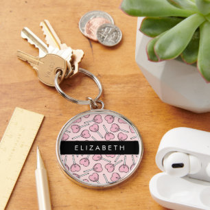 Porte-clés Sucettes roses, sucettes en forme de cœur, sucette