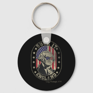 Porte-clés Suck It England George Washington 1776 Usa Drôle 4