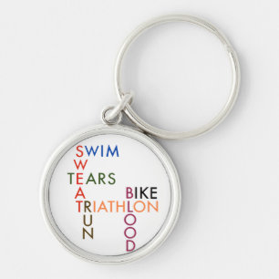 Porte-clés Sueur et larmes de sang de triathlon