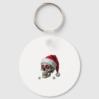 Porte-clés Sugar Skull with Santa Hat Tee Christmas Pajama Xm
