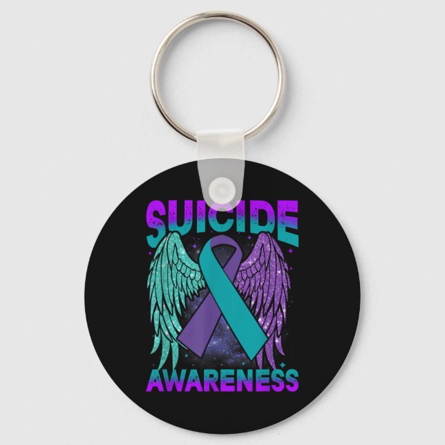 Porte-clés Suicide Awareness Clothing Wings Ribbon Suicide Pr (Recto)