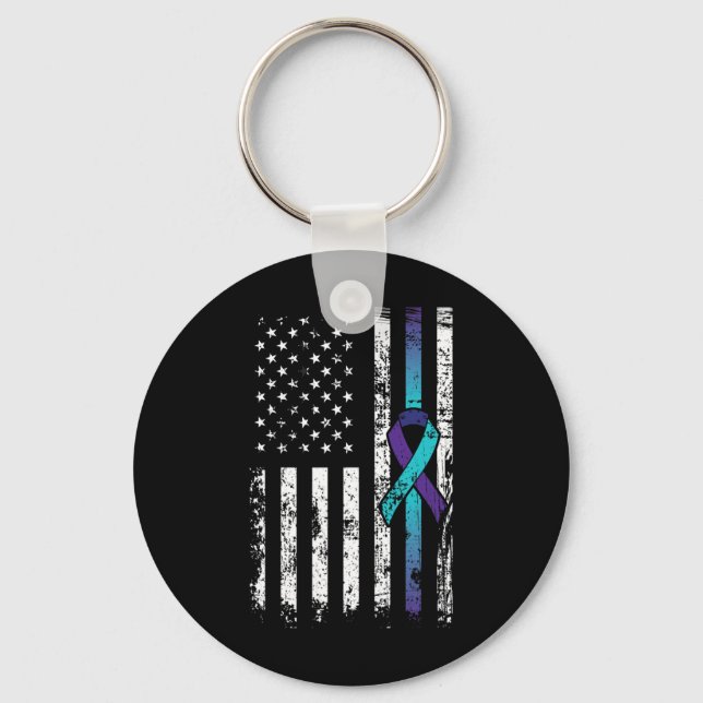 Porte-clés Suicide Depression American Flag Prevention (Recto)