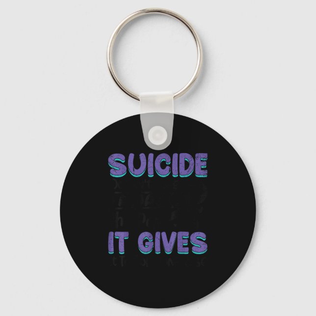 Porte-clés Suicide Prevention Awareness Teal &amp; Purple Rib (Recto)