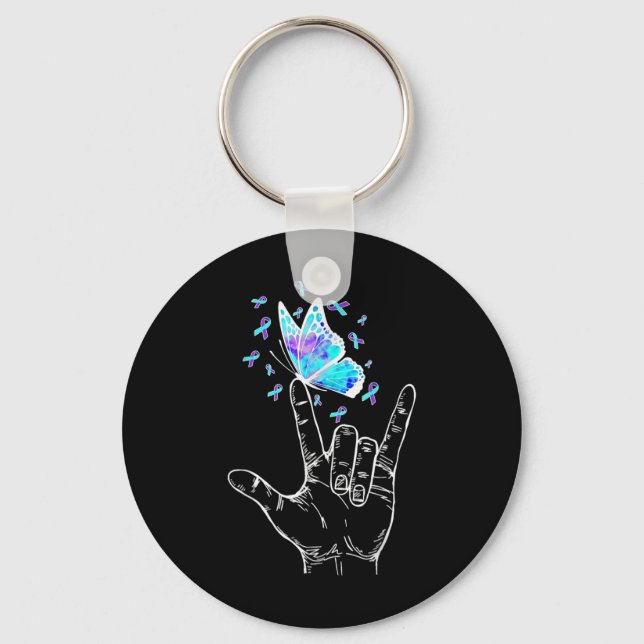 Porte-clés Suicide Prevention Awareness Week Butterfly Love H (Recto)