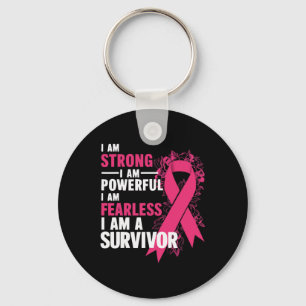 Porte-clés Suis Forte Puissante et sans peur Prix du cancer d