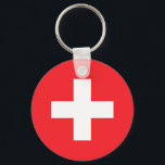 Porte-clés Suisse<br><div class="desc">Drapeau Suisse porte - clé rond personnalisé</div>