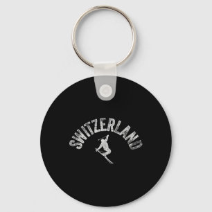 Porte-clés Suisse Ski Vintage Ski Suisse Skieur Hiver