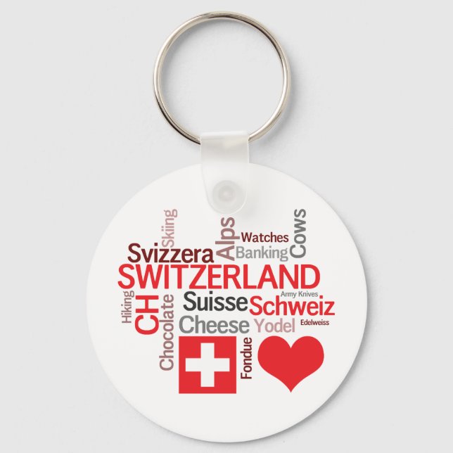 Porte-clés Suisses préférés - I Love Switzerland (Recto)