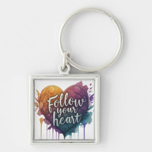 Porte-clés Suivez votre Porte - clé Carré Heart Premium